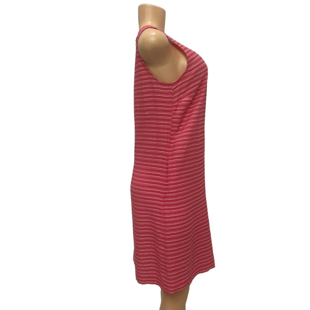 Tommy Hilfiger Pullover Sleeveless Dress Coral Orange White Stripes Lightweight - Picture 4 of 8